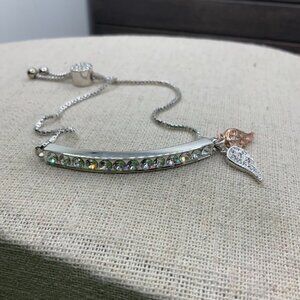 IBB CN Silver Toned "Faith" Slide Bracelet